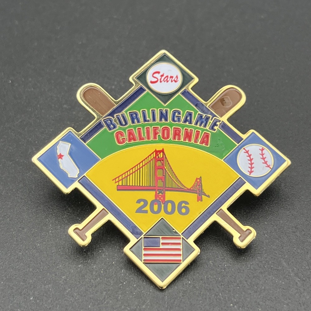 Burlingame California 2006 Baseball Stars Lapel Hat Pin